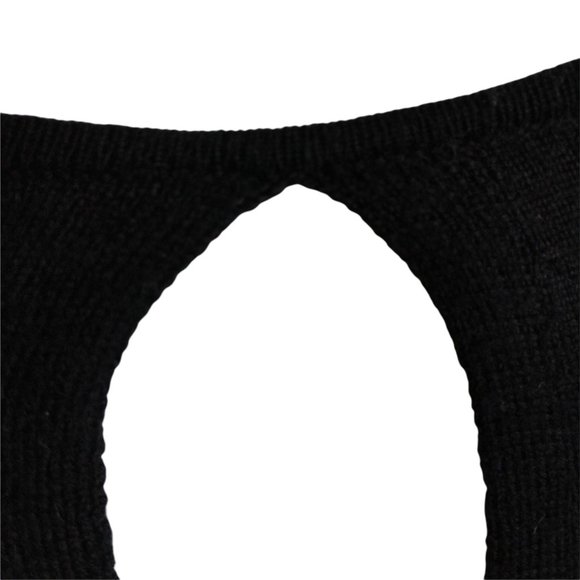 Tahari 100% extrafine merino wool black pullover open back sweater size S - Picture 3 of 6